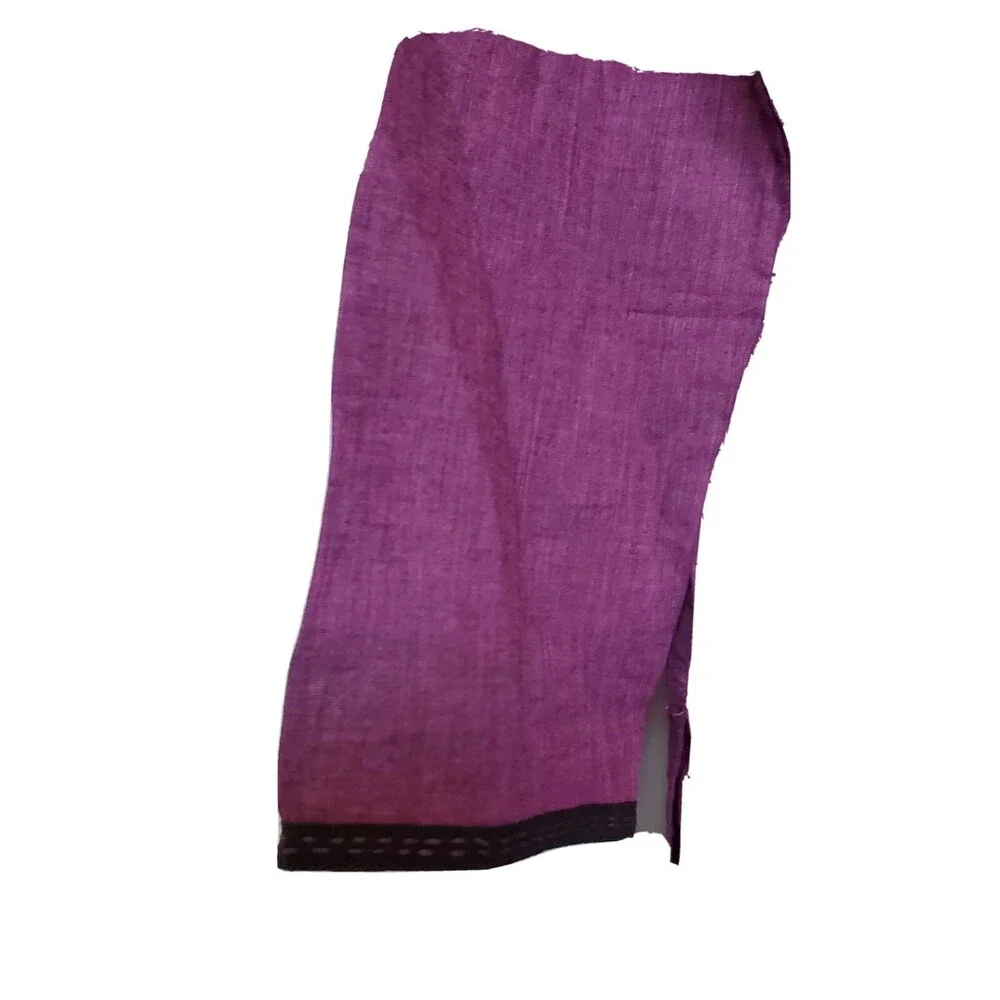 New Fabindia Purple eggplant woven Print Cotton Gota trim Tunic Top shirt sz M